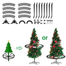 Carica l&#39;immagine nel visualizzatore di Gallery, PARTENOPE Trenino Natalizio con Supporto Installazione per Centro Albero di Natale Treno Elettrico 2 Vagoni + Slitta Babbo Natale con Luci e Suoni Decorazioni Natalizie Diametro Pista 89 cm