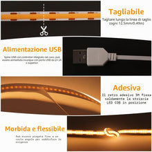 Carica l'immagine nel visualizzatore di Gallery, HOTUT Striscia LED COB 4 Metri, Alta Luminosità 360 LED/M, Dimmerabile, Bianco Caldo, CRI>90, Luce per Bar, Feste, TV De
