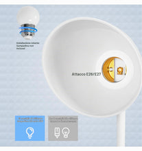 Carica l'immagine nel visualizzatore di Gallery, HTRUIYATY Lampada da Parete a Innesto E27 Portalampada Lampada a Spina LED con Interruttore Remoto Orientabile a 360° Lu