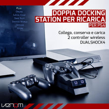 Carica l'immagine nel visualizzatore di Gallery, Venom Dock di ricarica doppio USB per controller PS4, indicatore LED, Nero
