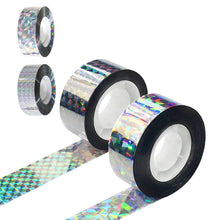 Carica l'immagine nel visualizzatore di Gallery, 2 rotoli Nastro riflettente per la difesa dagli uccelli, Nastro repellente per spaventare, Dissuasore per piccioni, Anti