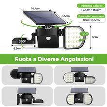 Carica l'immagine nel visualizzatore di Gallery, OUSFOT Faretto LED da Esterno Solare 56 LED 2200 mAh