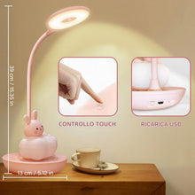 Carica l'immagine nel visualizzatore di Gallery, Lampada da Scrivania Bambina, Led Lampada da Tavolo 5 Luminosità 3 Modalità, Lampada Lettura Bambini Ricaricabile, Luce 
