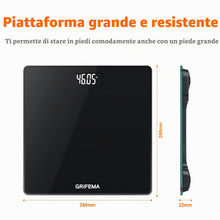 Carica l'immagine nel visualizzatore di Gallery, GRIFEMA GA2001-1 Bilancia Bagno 150 kg 26x26 cm LCD Nero