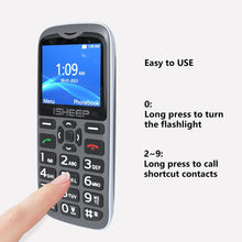 Carica l'immagine nel visualizzatore di Gallery, ISHEEP Telefono cellulare quad-band, gsm, tasti grandi per anziani, sbloccato, senza sim inclusa,D210 nero