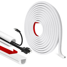 Carica l'immagine nel visualizzatore di Gallery, Canalina passacavi adesiva canaline per cavi elettrici semicircolare copricavi flessibile copri fili per TV muro pavimen