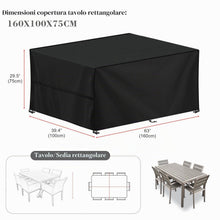 Carica l'immagine nel visualizzatore di Gallery, LAMUNI Copertura Tavolo Esterno 160x100x75cm Copritavolo Rettangolare Copertura Mobili Giardino Impermeabile Telo Copri 