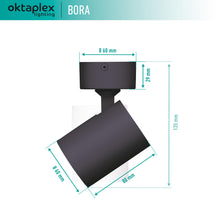 Carica l'immagine nel visualizzatore di Gallery, Oktaplex Bora faretto da soffitto 1 fiamma GU10 LED spot bar 230V orientabile spot a parete nero
