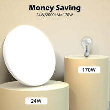Carica l'immagine nel visualizzatore di Gallery, OUILA Plafoniera LED Soffitto 24W, Lampada da Soffitto 4000K 2000LM Plafoniera Bagno IP44 Impermeabile Rotonda Ø28CM Lam