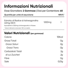 Carica l'immagine nel visualizzatore di Gallery, Ashwagandha Gommose 1200mg, 120 Caramelle Vegane (2 Mesi di Fornitura)