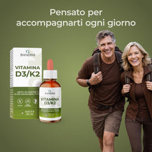 Carica l'immagine nel visualizzatore di Gallery, Bandini® Vitamina D3 K2 Gocce, in Olio Extra Vergine di Oliva EVO,