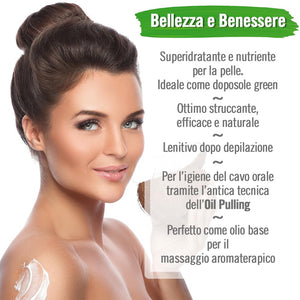 Exponatura Olio di Cocco Biologico Certificato: Fonte di Benessere e Bellezza Naturale e Sostenibile. Puro - Vergine - Crudo Spremuto a Freddo -500ml