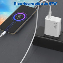 Carica l'immagine nel visualizzatore di Gallery, Caricatore Rapido 67W con Cavo USB-C Compatibile con Xiaomi 11T /12X /12 Lite /12S Ultra /13T /13 /Redmi Note 13/12/ 11S