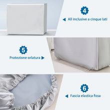 Carica l&#39;immagine nel visualizzatore di Gallery, DirkFigge Copri Condizionatore da Esterno Universale Coperchio del Condizionatore Telo Esterno Anti-Neve Anti-Polvere Copri Climatizzatore Esterno Protettori Coperture (Argento, 100*41*80cm)