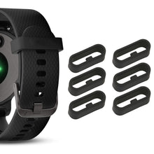 Carica l'immagine nel visualizzatore di Gallery, 6 cinturini per orologio Garmin in silicone, anello di ricambio per orologio da polso, 22 mm, 18 mm, colore nero, in gom