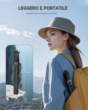 Carica l'immagine nel visualizzatore di Gallery, RISEOFLE 180cm Treppiede Smartphone, Bastone Selfie con Telecomando Wireless, Treppiede Portatile Estensibile per Smartphone Supporto Telefono Compatibile con iPhone/Samsung/GoPro/Camera