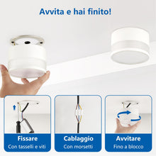 Carica l'immagine nel visualizzatore di Gallery, ZIZZLER 2 Faretti Led Bianchi da Soffitto, Impermeabile IP44, Faretto per Cucina Interni Corridoio, 12W 1100LM, Plafonie