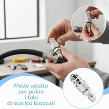 Carica l'immagine nel visualizzatore di Gallery, 1 pezzo di ugello ad alta pressione in acciaio inossidabile per tubi di scarico, compatibile con pulitore ad alta pressi