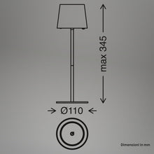 Carica l'immagine nel visualizzatore di Gallery, BRILONER - Lampada da tavolo LED senza fili IP44 con touch, dimmerabile, batteria e sorgente luminosa sostituibili, da c