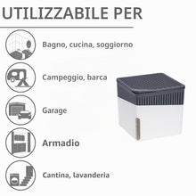Carica l'immagine nel visualizzatore di Gallery, Wenko 50220100 Deumidificatore Cube 1000 G Deumidificatore capacità 1.6 L, Bianco