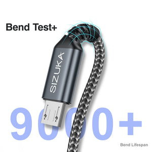Cavo Micro USB [2Pezzi 2m] Cavo USB Micro USB Nylon Intrecciato Android Cavo Caricabatterie Trasferimento Dati e Ricarica Rapida per Galaxy S7/S6/S5/J7