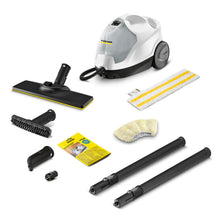 Carica l'immagine nel visualizzatore di Gallery, Kärcher Pulitore a Vapore SC 4 EasyFix VERSIONE BIANCA, Pronto in 4 min. 2000 W, Serbatoio estraibile 1,3 litri, Area 100m², Incl. Kit pavimenti, Bocchetta Manuale e Panno, Spazzola, Bocchetta fessure