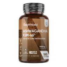 Carica l'immagine nel visualizzatore di Gallery, Ashwagandha KSM-66 Vegana 180 Compresse, 1 al Giorno (6 Mesi di Scorta)