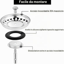 Carica l'immagine nel visualizzatore di Gallery, 2 Pezzi Filtro per Lavello,Tappo filtro per Lavello da Cucina, Filtro per Lavello Cucina in Acciaio Inox,filtro lavello,
