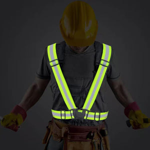 Nutabevr 2 Pezzi Bretelle Catarifrangenti, Giacca da Lavoro Regolabile ad Alta visibilità, Multiuso ad Imbragatura Riflettente, per attività all'aperto, Corsa, Ciclismo, Motociclismo