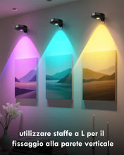 Carica l'immagine nel visualizzatore di Gallery, Gerbala Vetrina RGB Ricaricabile USB,Luci Led Senza Filo con Telecomando, Funzione Temporizzazione, 12 Multicolore, Luce