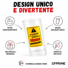 Carica l'immagine nel visualizzatore di Gallery, DFPRIME Bicchiere Ubriaco 40 Anni - Regalo 40 Anni Uomo Donna Divertente - Gadget Compleanno 40 Anni Originale - Bicchie
