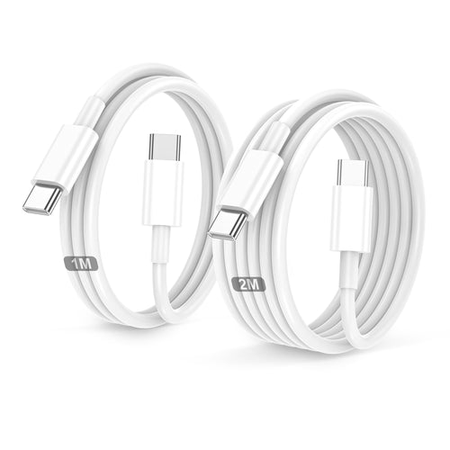 Cavo USB C to USB C,[2Pezzi-1M+2M] 60W Cavo USB Type C Ricarica Rapida Per IPhone 17/Air/Pro/Pro Max/16/15/Pro/Pro Max/Plus/Per Samsung Galaxy S25 S24 S23 S22,Per iPad Pro/Air/Mini/Per MacBook Air/Pro