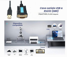 Carica l'immagine nel visualizzatore di Gallery, USB a RS232 con chipset Prolific PL2303 Dati Cavo 2M