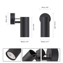 Carica l'immagine nel visualizzatore di Gallery, DAWALIGHT Faretto da Soffitto Orientabile Nero Moderna Applique da Parete Interno LED GU10 5W 3000K Bianco caldo Lampada