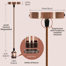 Carica l'immagine nel visualizzatore di Gallery, Aigostar Lampada a Sospensione in Metallo,Portalampada E27 Soffitto Industriale Stile,Retrò Porta Lampada da Soffitto co