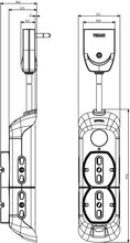 Carica l'immagine nel visualizzatore di Gallery, VIMAR C.B FP00520.CB Mobile Multipla 2 Presa Universale, 4P17/11 e Spb17, Cavo da 1,5 m, Senza USB, Bianco