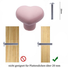 Carica l'immagine nel visualizzatore di Gallery, NAKUPENDA 6Pcs Manopole per Mobili Pomelli per Cassetti in Ceramica a Forma di Cuore Pomello in Ceramica per Cassetto Ca