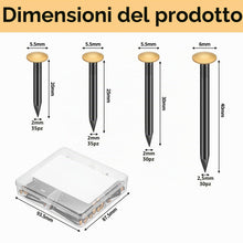 Carica l'immagine nel visualizzatore di Gallery, 130 Pezzi Chiodi per Pareti in Cemento, Set di Chiodi in Acciaio per Calcestruzzo, Kit Chiodi, Chiodi per Appendere Quad