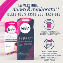 Carica l'immagine nel visualizzatore di Gallery, Veet Expert Strisce Viso Pelli Normali, 12 strisce