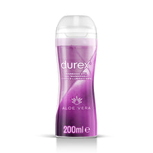 Carica l&#39;immagine nel visualizzatore di Gallery, Durex Massage 2 in 1 Aloe Vera, Lubrificante Sessuale Intimo, Adatto anche per Rapporti Intimi e Massaggi, Gel Lubrificante a Base d&#39;Acqua, Formato Convenienza, 200 ml