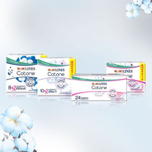 Carica l'immagine nel visualizzatore di Gallery, Assorbenti LINES COTONE by Natura Notte con ali x10 per ciclo mestruale