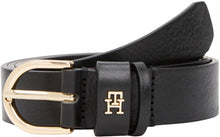 Carica l'immagine nel visualizzatore di Gallery, Tommy Hilfiger Donna Cintura Essential Effortless 2,5 cm Cintura in Pelle, Nero (Black), 70 cm