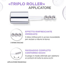 Carica l&#39;immagine nel visualizzatore di Gallery, L&#39;Oréal Paris Siero Contorno Occhi Revitalift Filler, Azione Rimpolpante e Anti-rughe, Con 2,5% di Acido Ialuronico+Caffeina, Con Applicatore Triplo Roller, 20 ml