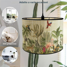 Carica l'immagine nel visualizzatore di Gallery, FANSU Paralume rotondo per lampada da tavolo, moderno, motivo animali e piante, facile da montare, per soggiorno, camera