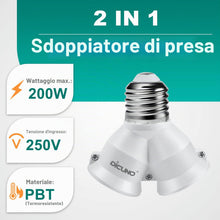 Carica l'immagine nel visualizzatore di Gallery, DiCUNO E27 2 en 1 Socket adattatore splitter, Splitter a Y, 6 Pezzi