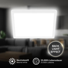 Carica l'immagine nel visualizzatore di Gallery, BRILONER - Plafoniera LED con luce indiretta, piatta, luce bianca neutra, lampada soffitto, plafoniera, plafoniere led a