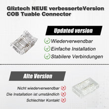 Carica l'immagine nel visualizzatore di Gallery, Set di 16 connettori COB LED a 3 poli, 10 mm, connettori trasparenti a 3 pin, per strisce LED COB LED, con 8 a forma di 