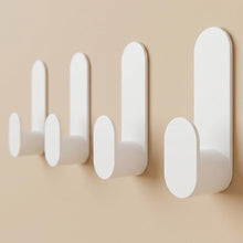 Carica l'immagine nel visualizzatore di Gallery, DEKAZIA® Set 4 Ganci Adesivi Bianchi da Parete Senza Fori, Extra Forti