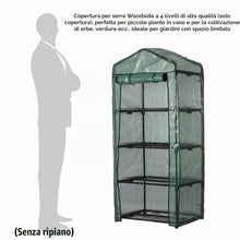 Carica l'immagine nel visualizzatore di Gallery, Copertura per serra da giardino in PVC, 4 ripiani, con telo rimovibile trasparente, 160x70x50 cm, impermeabile e traspir