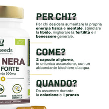 Carica l'immagine nel visualizzatore di Gallery, Maca Peruviana Nera BIO | 10 000mg di Estratto/giorno | 120 capsule
